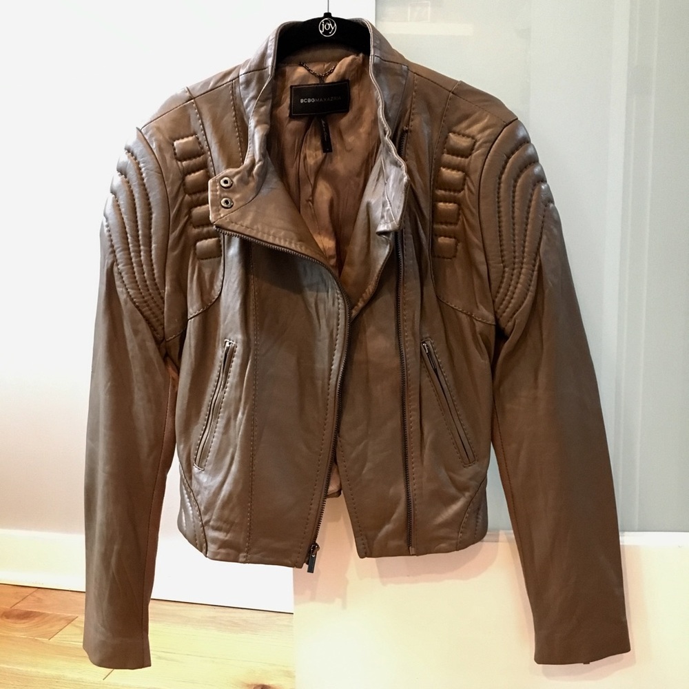 BCBGMaxAzria Leather Moto Jacket